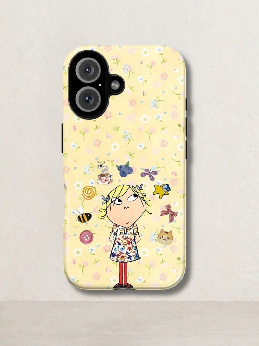 Cute Floral Cartoon Phone Case - Yellow